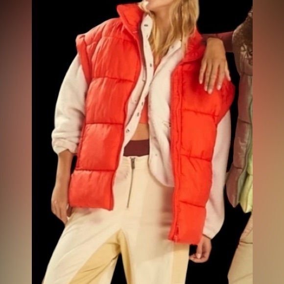 FP Movement by Free People Jackets & Blazers - FP Movement Orange Puffer Vest | Free People | In a Bubble Oversized Vest NWT M